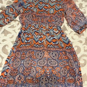 En Focus Studio size 8 dress navy and orange